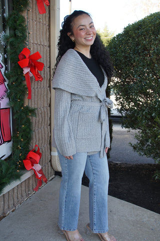 Cozy Cloud Wrap Cardigan - Heather Grey