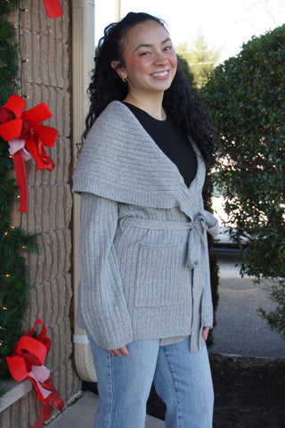 Cozy Cloud Wrap Cardigan - Heather Grey