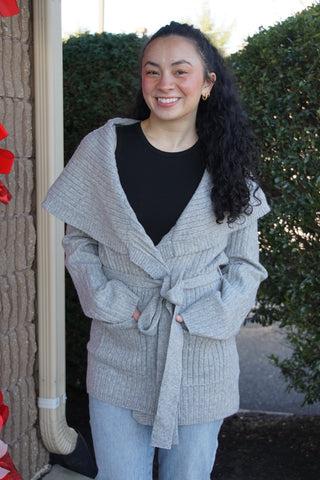 Cozy Cloud Wrap Cardigan - Heather Grey