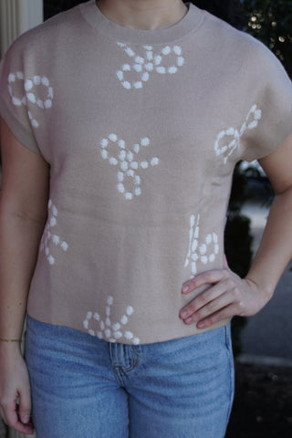 Cozy Bow Cream Knit