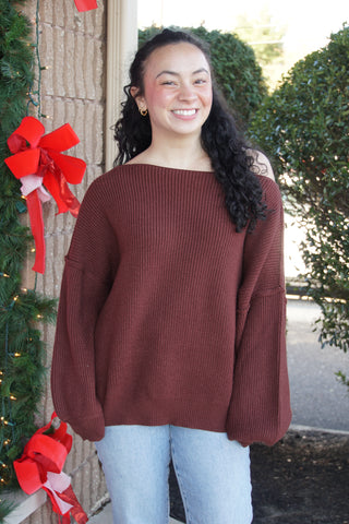 Modern Bubble Sweater: Hot Chocolate