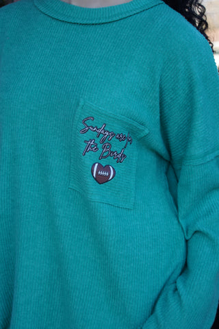 Football Sundays Birds Sweater - Kelly Green