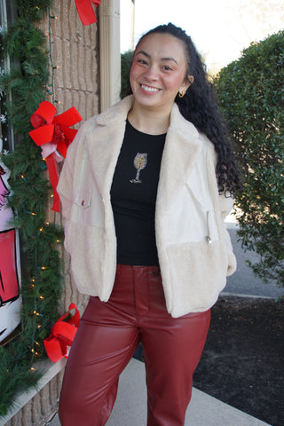 Champagne Glow Beaded Tee