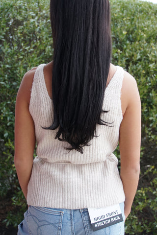 Taupe Knit Button Tank