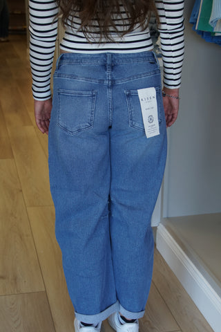 Campell Slouch Textured Barrel Jeans