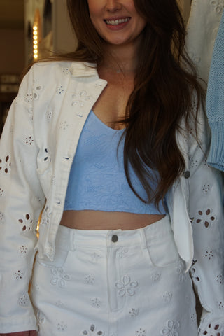 Dainty Lace Bralette: Baby Blue