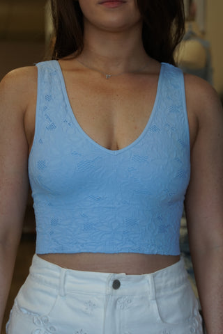 Dainty Lace Bralette: Baby Blue