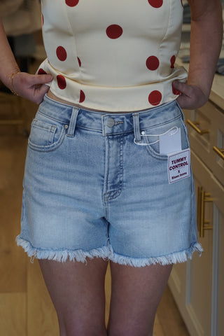 Harper High Rise Fray Denim Short