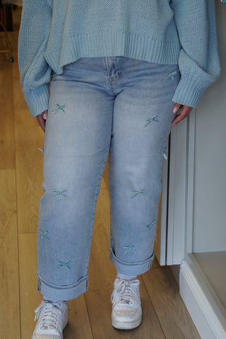 Sutton High Rise Ribbon Detail Jeans