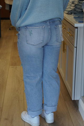 Sutton High Rise Ribbon Detail Jeans