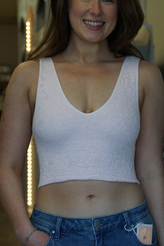 Dainty Lace Bralette: Pink