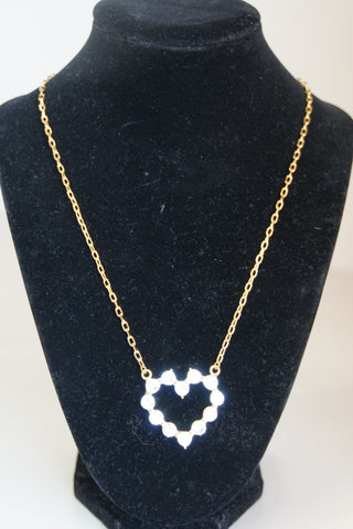 Silver Diamond Heart Necklace