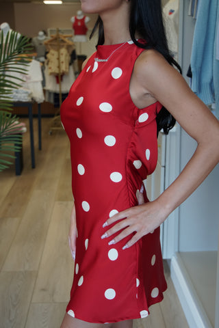 Scarlet Cherry Dot Dress