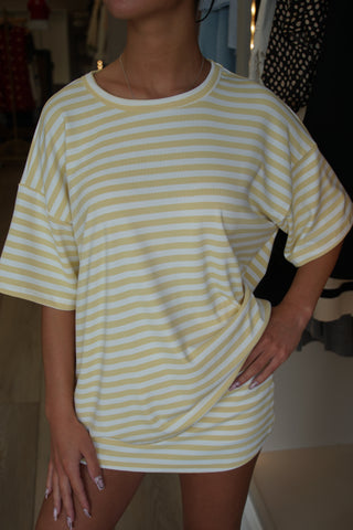 Butter Cream Striped Oversized Lounge Set