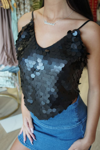 Midnight Sequin Corset Top