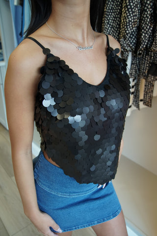 Midnight Sequin Corset Top