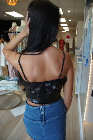 Midnight Sequin Corset Top