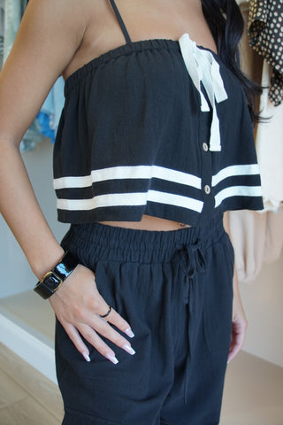 Noir Textured Twill Tank | Matching Set