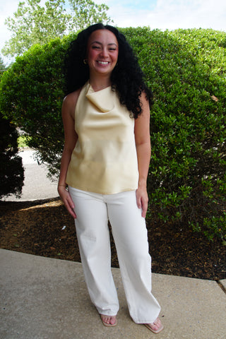 Lemon Drop Satin Top