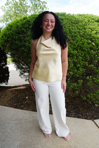 Lemon Drop Satin Top