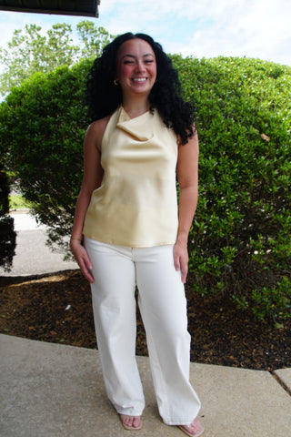 Lemon Drop Satin Top