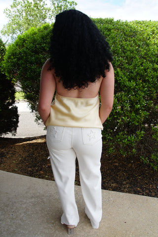 Lucky Star White Embroidered Jeans