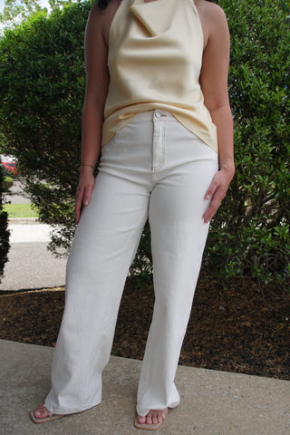 Lucky Star White Embroidered Jeans