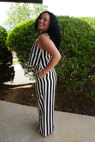 Soho Stripe Palazo Jumpsuit