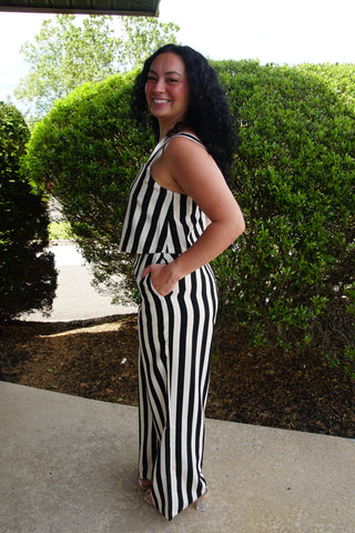 Soho Stripe Palazo Jumpsuit