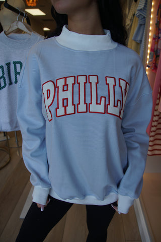 Philly Blue Stripe Mock Neck
