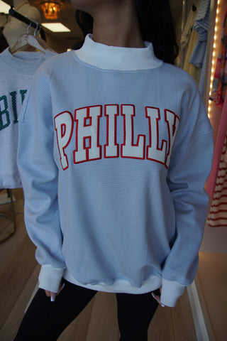 Philly Blue Stripe Mock Neck