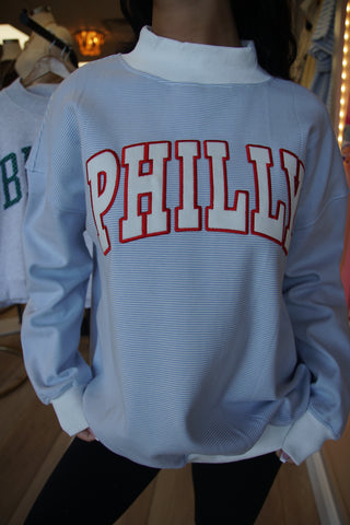 Philly Blue Stripe Mock Neck