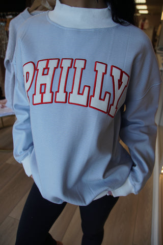 Philly Blue Stripe Mock Neck
