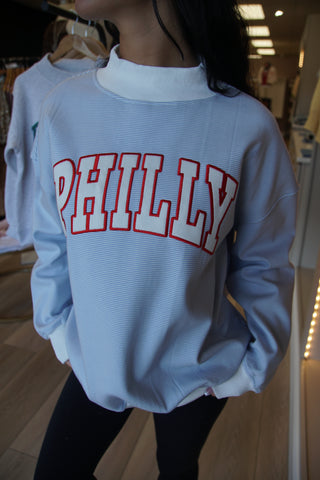 Philly Blue Stripe Mock Neck