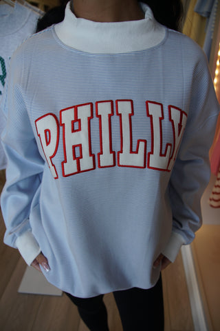 Philly Blue Stripe Mock Neck