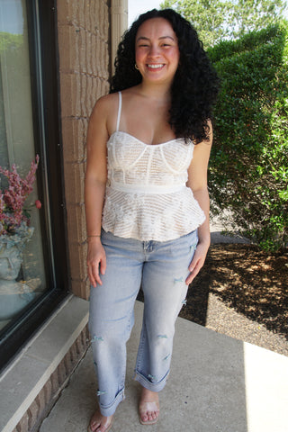 Garden Party Corset Peplum Top