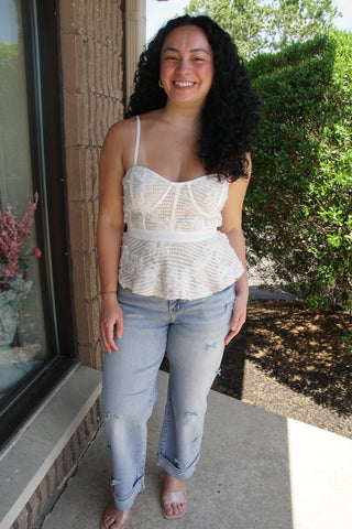 Garden Party Corset Peplum Top