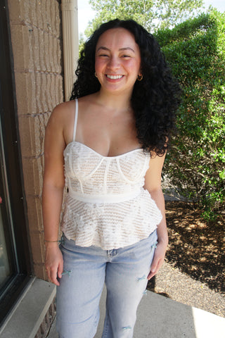 Garden Party Corset Peplum Top