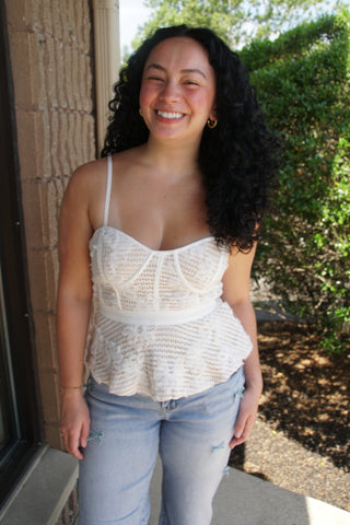 Garden Party Corset Peplum Top