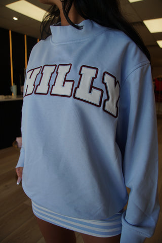 Philly It-Girl Blue Mockneck