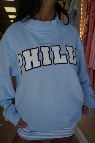 Philly It-Girl Blue Mockneck
