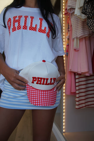 Philly Gingham Hat: Red