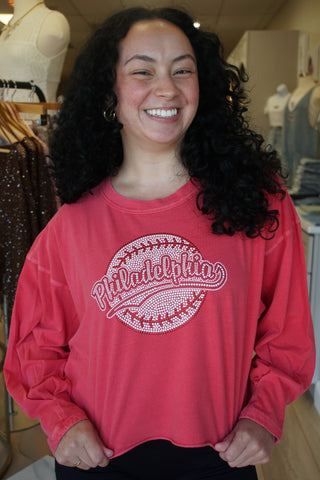 Beaded Phila Long Sleeve Tee