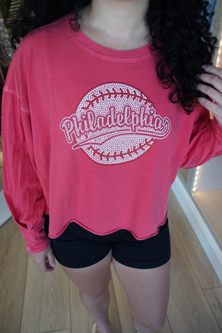 Beaded Phila Long Sleeve Tee