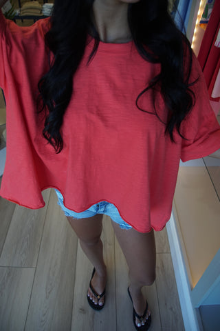 Tomato Red Easy Fitted Tee