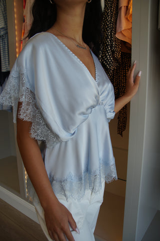 Powder Blue Lace Blouse