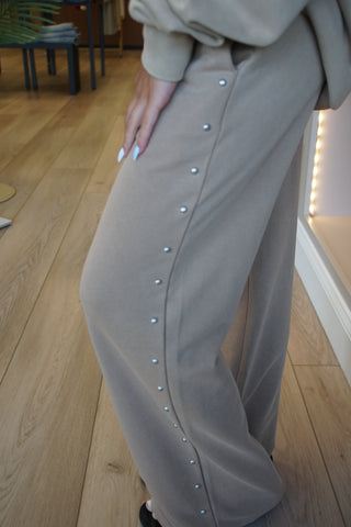 Taupe Studded Hoodie Set