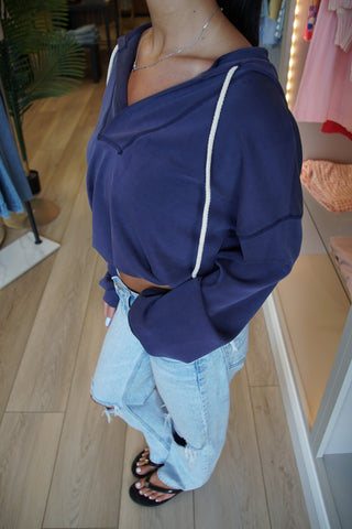 Indigo Slouch Hoodie Top
