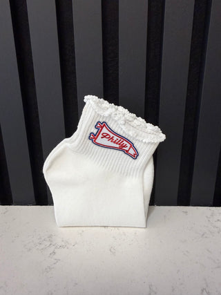 Philly Baseball Ruffle Socks