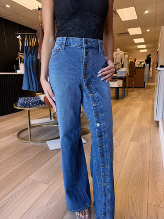 *Preorder - 1 week* Statement Button High Rise Jeans